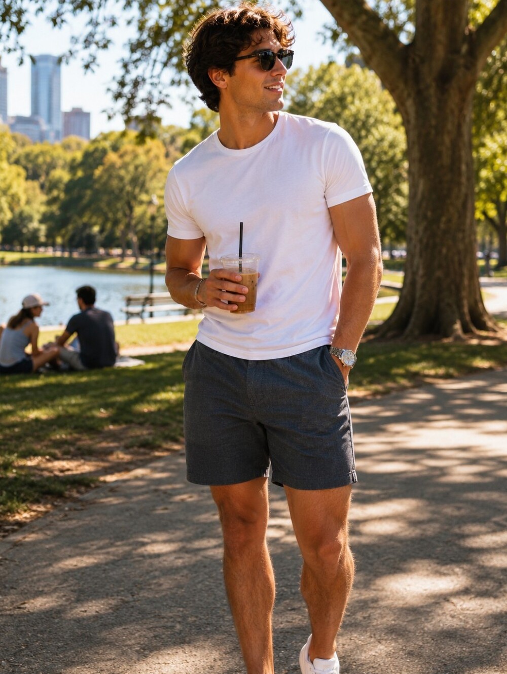 Quiksilver Dark Blue Flat Front Shorts